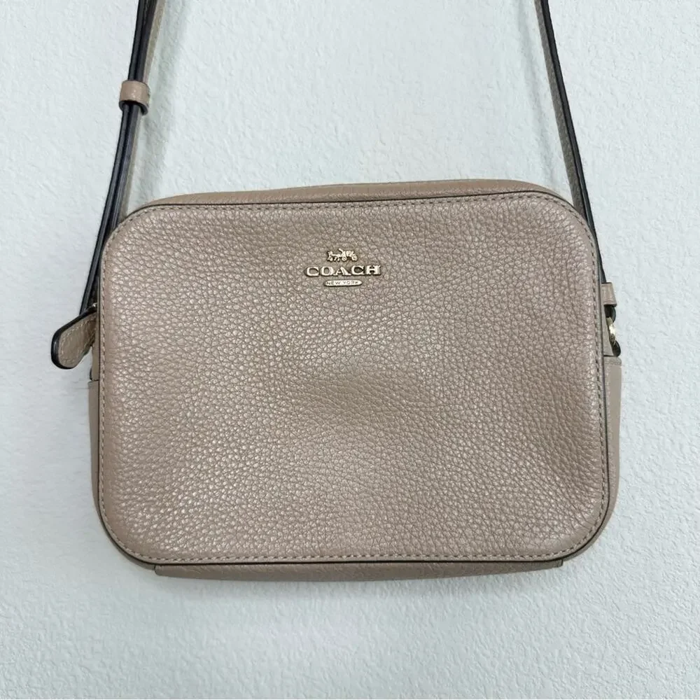 Coach Taupe Leather Crossbody Bag - Picture 3 of 7